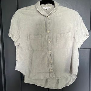 Light green linen Madewell button down
